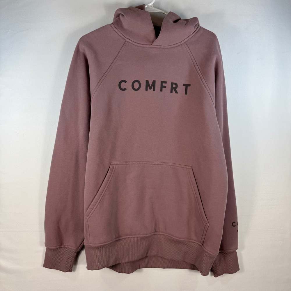 Comfrt Signature Hoodie Mauve Pink Fleece Pullover Sweatshirt Womens Small